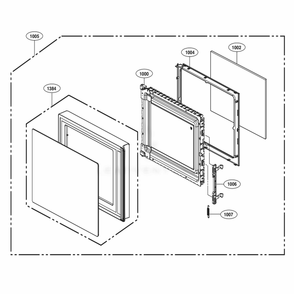 Door Parts Diagram and Parts List for LMC1375SW CW1ELNA LG Wall Oven