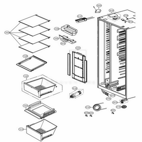 Refrigerator Compartment Diagram and Parts List for 51869 AWBCSE0 LG Refrigerator