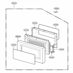Door Parts Diagram and Parts List for LMS1243SS CSBELCA LG Range