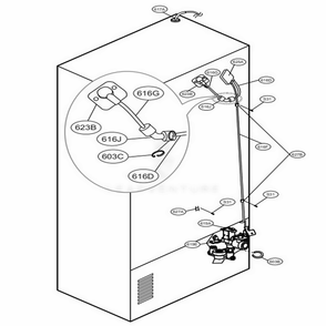 Valve And Water Tube Parts Diagram and Parts List for 71092 ASWCSE2 LG Refrigerator