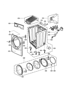 Cabinet/door Diagram and Parts List for DLE2524W  LG Dryer