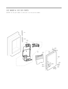 Ice Maker And Ice Bin Parts Diagram and Parts List for GC-J288NMXM AMTCNA4 LG Refrigerator