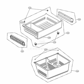 Freezer Parts Diagram and Parts List for 73107 ASBCSE0 LG Refrigerator
