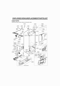 Case Parts Diagram and Parts List for GR-F298NSSH ASTCNA2 LG Refrigerator