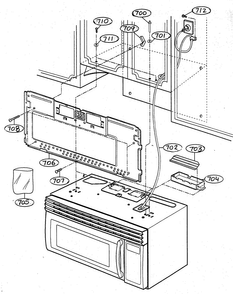 Installation Parts Diagram and Parts List for MV-1725W  LG Microwave