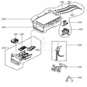 Dispenser Assembly Diagram and Parts List for WM3500CW ABWEUUS LG Washer