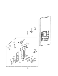 Dispenser Parts Diagram and Parts List for LFX25971SW 01 LG Refrigerator