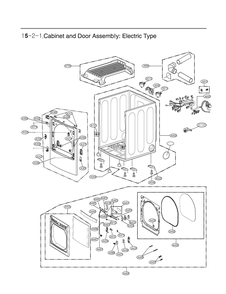 Cabinet And Door Assembly Diagram and Parts List for RV13U7JS8WL APBEEUS LG Dryer