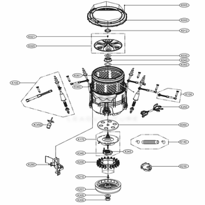 Tub Assembly Diagram and Parts List for WT1701CW ABWEVUS LG Washer