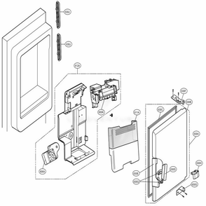 Ice Maker And Ice Bin Parts Diagram and Parts List for 73055 ANSCSE1 LG Refrigerator