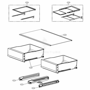 Drawers And Vegatable Room Part Diagram and Parts List for LNXS30866D ASBCNA1 LG Refrigerator