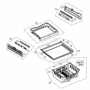 Freezer Parts Diagram and Parts List for LMXC23796D ASBCNA0 LG Refrigerator