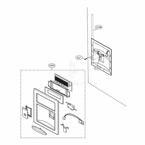 Dispenser Parts Diagram and Parts List for 78343 ASTCSER LG Refrigerator