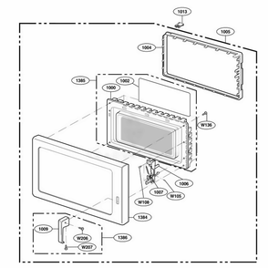 Door Parts Diagram and Parts List for RFS518S ASTQAMA LG Range