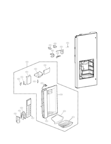 Dispenser Parts Diagram and Parts List for LMX28988ST 00 LG Refrigerator