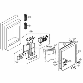 Part Location Diagram of ACZ73990802 LG DISPENSER ASSEMBLY,ICE