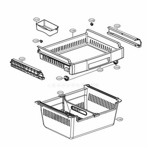 Freezer Parts Diagram and Parts List for LFCS22520W ASWCNA1 LG Refrigerator