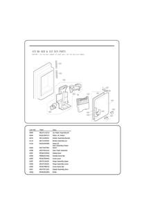 Ice Bin Parts Diagram and Parts List for GC-J288GSXM ASTCSE0 LG Refrigerator