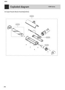Carpet Nozzle (Nozzle Assembly Turbine) Diagram and Parts List for VS9813CBWH AVWELGA LG Canister Vacuum