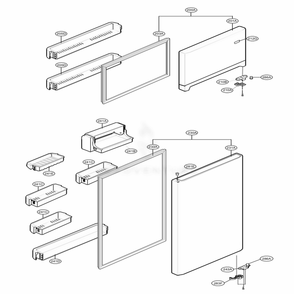 Door Parts Diagram and Parts List for 69976 ATICSER LG Refrigerator