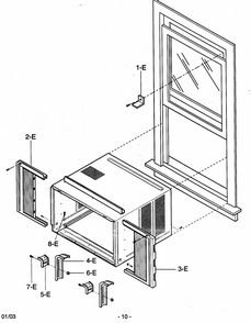 Installation Kit Assy Diagram and Parts List for 58073189300  Kenmore Air Conditioner