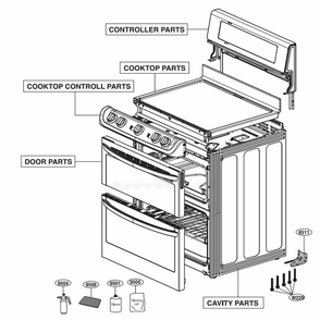 Main Diagram and Parts List for LDE4413BD ABDLLGA LG Range