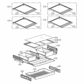 Refrigerator Parts Diagram and Parts List for 73133 ASTCSE2 LG Refrigerator