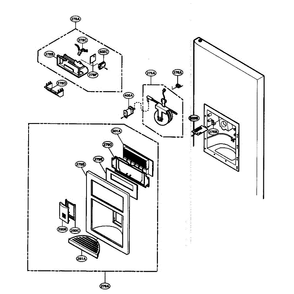 Dispenser Diagram and Parts List for LFX21960ST 00 LG Refrigerator