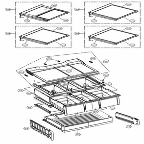 Refrigerator Parts Diagram and Parts List for LFXS30766D ASBCNA1 LG Refrigerator