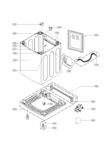 Out Case Assembly Parts Diagram and Parts List for WT5001CW 00 LG Washer