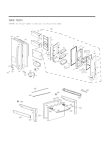 Door Parts Diagram and Parts List for GC-J288GSXM ASTCNA1 LG Refrigerator