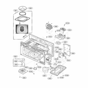 Interior Parts 1 Diagram and Parts List for 80809 AB1ESEA LG Microwave