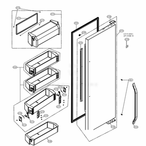 Refrigerator Door Part Diagram and Parts List for LSSB2692ST ASTCNA2 LG Refrigerator