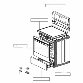 Main Diagram and Parts List for LRE3083SW FWHLLGA LG Range