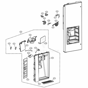 Dispenser Parts Diagram and Parts List for LFXC24796S ASTCNA1 LG Refrigerator