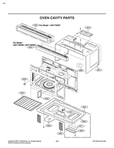 Oven Cavity Parts Diagram and Parts List for MV1746AD CBKELGA LG Microwave