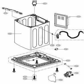 Outer Case Assembly Diagram and Parts List for 31463 ASTEPEU LG Washer