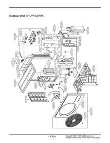 Outdoor Unit Diagram and Parts List for S4UW12JLRDA AK6GEUS LG Air Conditioner