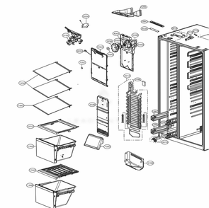 Freezer Compartment Diagram and Parts List for LSXC22486S ASTCNA3 LG Refrigerator