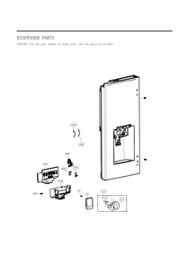 Dispenser Parts Diagram and Parts List for GC-L288NSXM ASTCNA4 LG Refrigerator