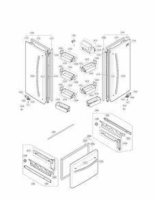 Door Parts Diagram and Parts List for 79571304012  Kenmore Refrigerator