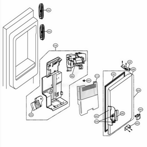 Ice Maker And Ice Bin Parts Diagram and Parts List for 72373 ASTCSE0 LG Refrigerator
