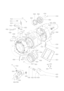Drum And Tub Parts Diagram and Parts List for WM3477HW  LG Washer Dryer Combo