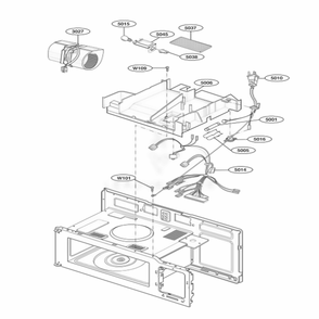Interior Parts 2 Diagram and Parts List for 62752 AWHESEA LG Microwave