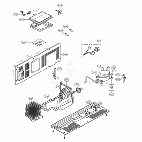 Machine Compartment Diagram and Parts List for LSXC22426S ASTCNA4 LG Refrigerator