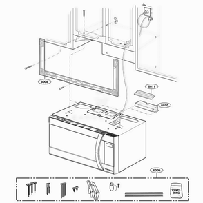 Installation Parts Diagram and Parts List for 86012 AWHESEA LG Range