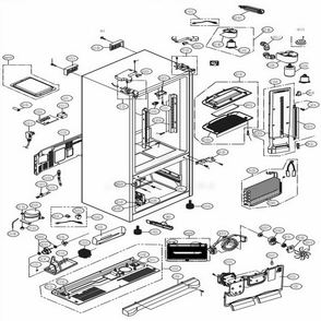 Case Parts Diagram and Parts List for LFX25974SB AWBCNA6 LG Refrigerator