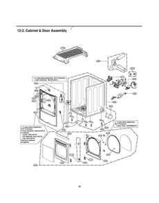 Cabinet And Door Assembly Diagram and Parts List for RV1371A ABWEEUS LG Dryer