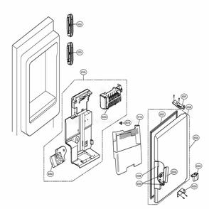 Ice Maker And Ice Bin Parts Diagram and Parts List for LFXS30726S ASTCNA0 LG Refrigerator