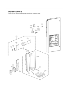 Dispenserart Diagram and Parts List for GC-L258VSSD ASTCNA3 LG Refrigerator